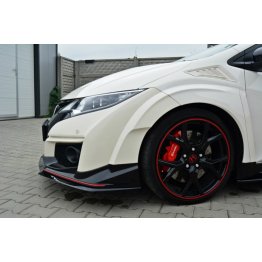 Накладка сплиттер на передний бампер на Honda Civic IX Type R